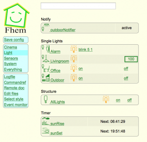 FHEM Desktop Übersicht